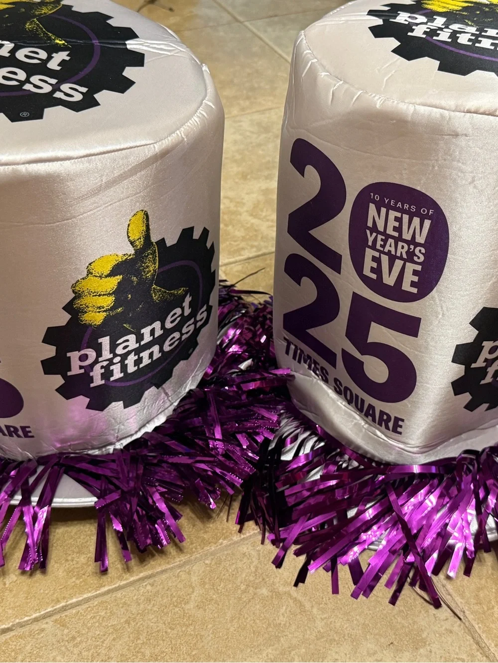 2 Silver & Purple New Year's Eve Party Hat